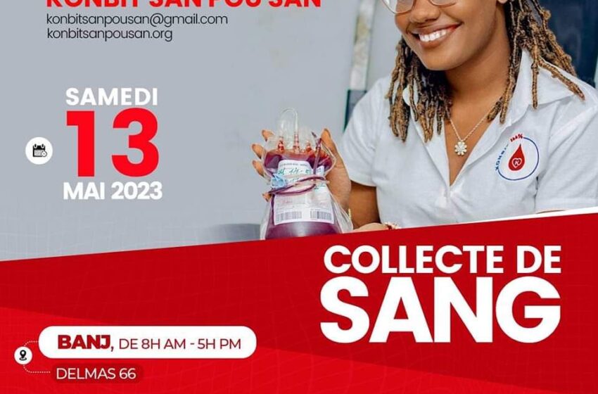  L’association « Konbit san pou san » vous invite à une collecte de sang ce samedi