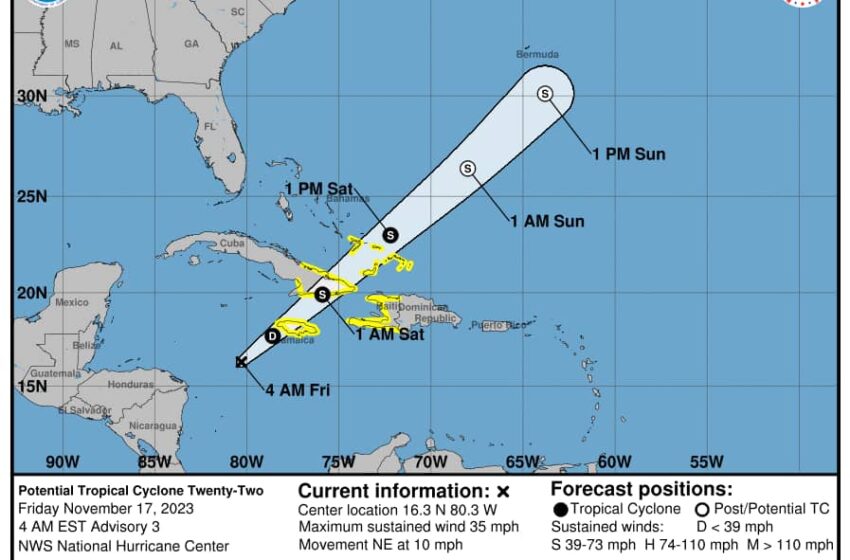  Haïti en préparation Face à la menace du Potentiel Cyclone Tropical PTC 22
